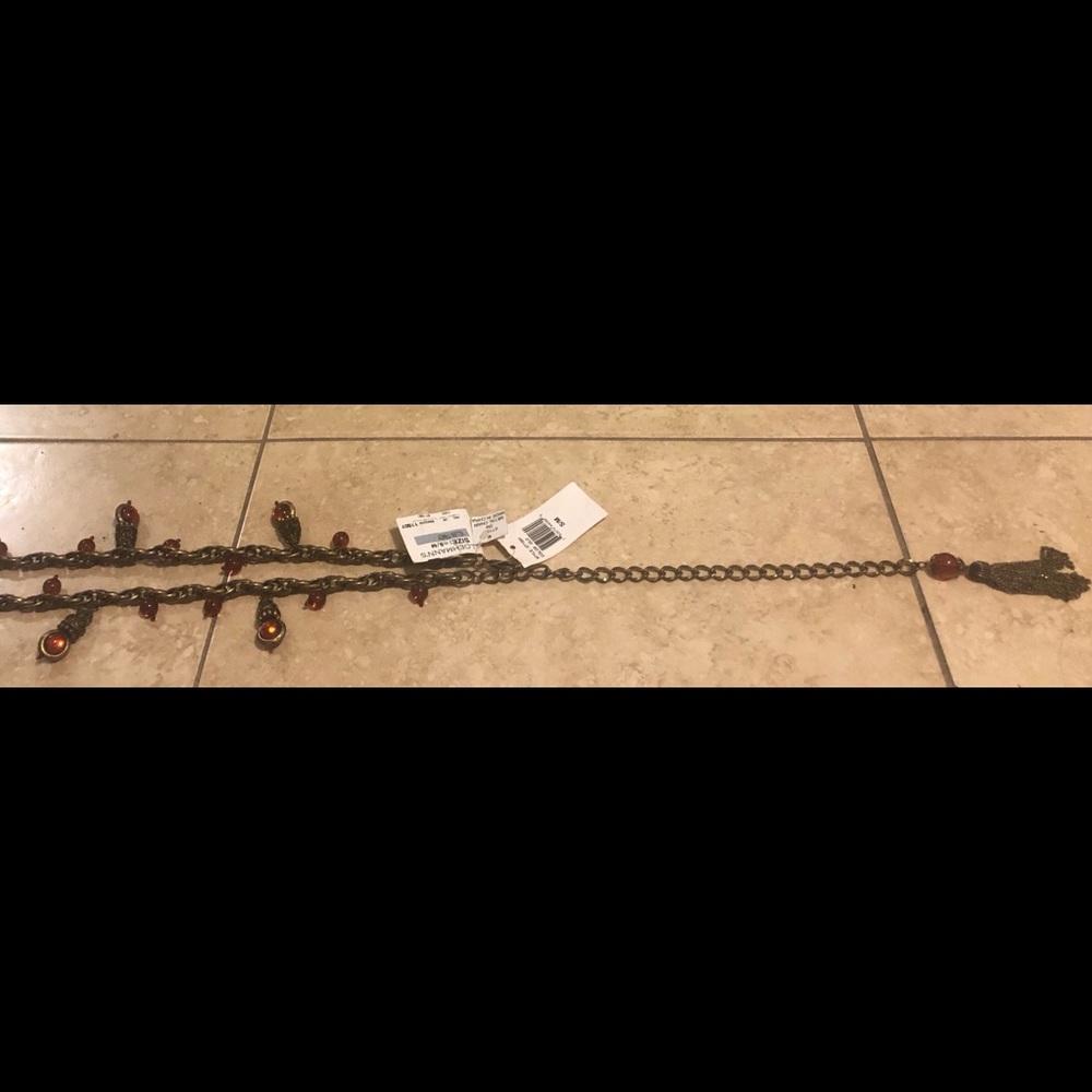 Gold Belt With Burnt Orange Beads